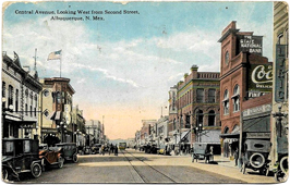 Albuquerque. Central Avenue, Looking West from Second Street