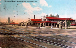Albuquerque. Train Station and Alvarado Hotel, 1913