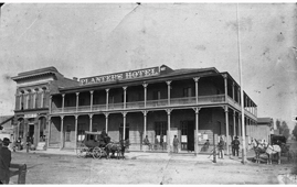 Anaheim. Planter's Hotel in 1882 on the corners of Center Street and Los Angeles Street