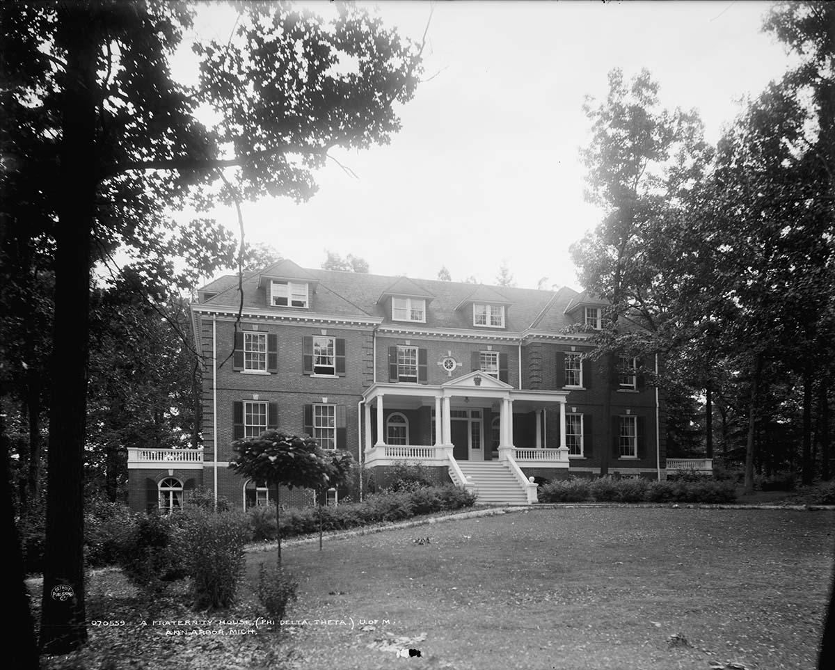 Ann Arbor, Michigan. University of Michigan, A Fraternity house, Phi Delta Theta