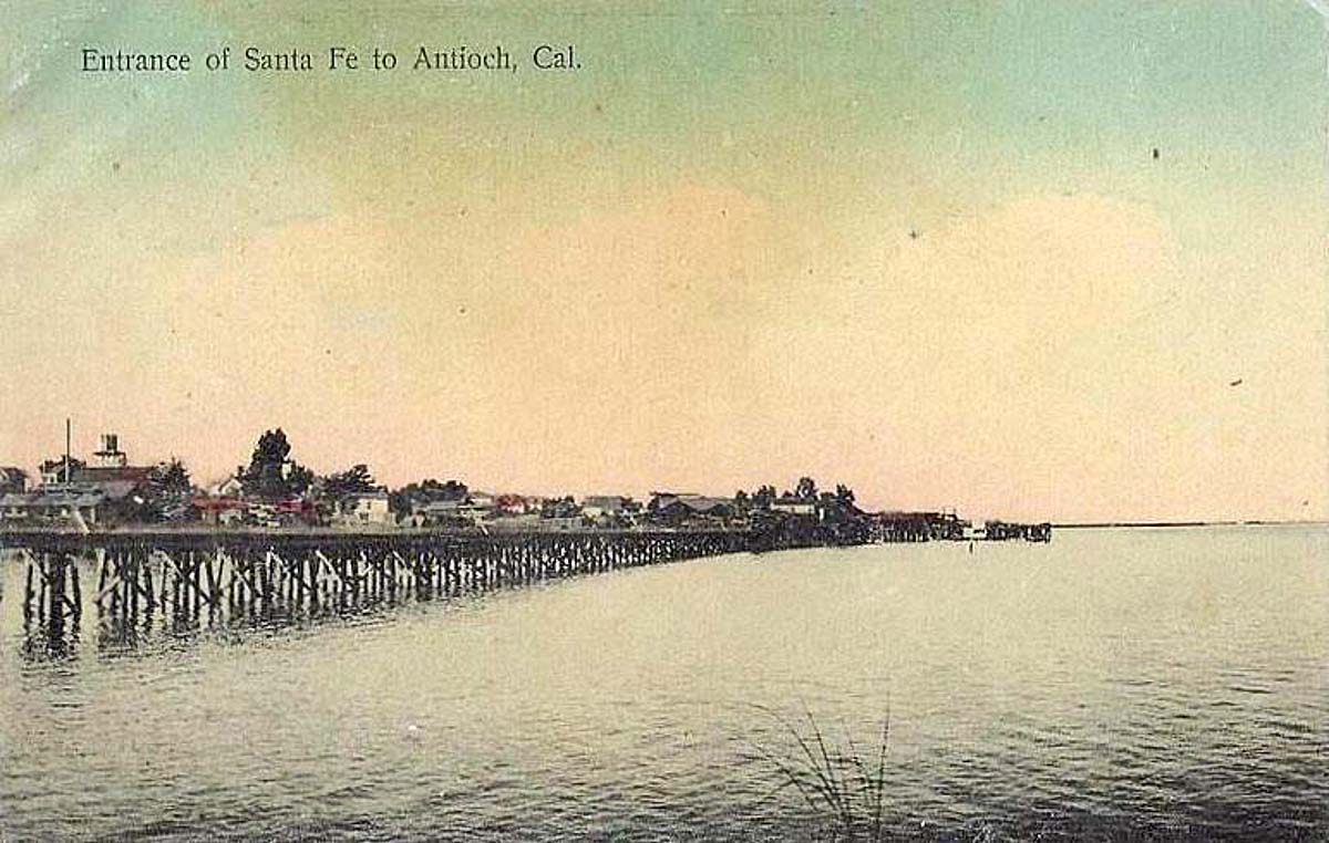 Antioch, California. Entrance of Santa Fe to Antioch, circa 1911