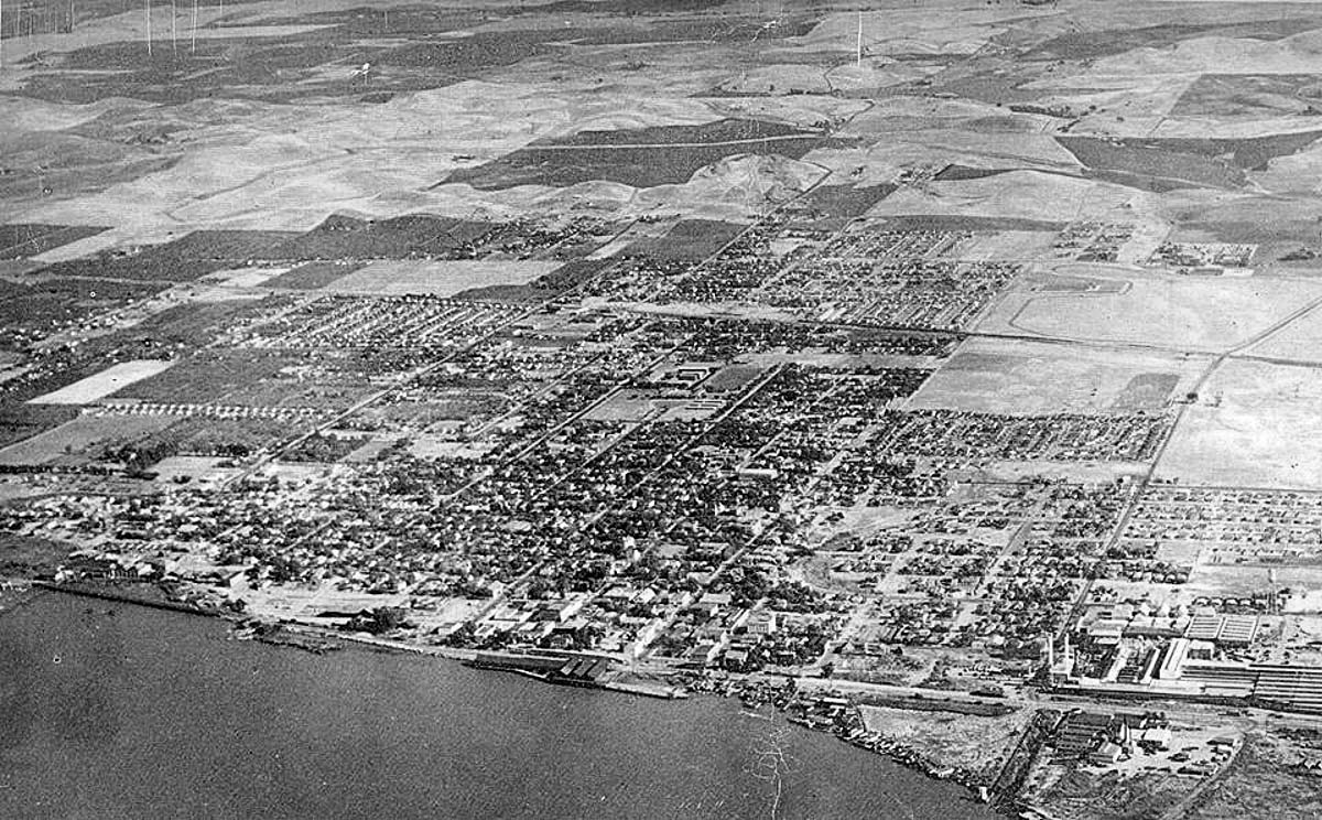 Antioch, California. Panorama of the city, circa 1948