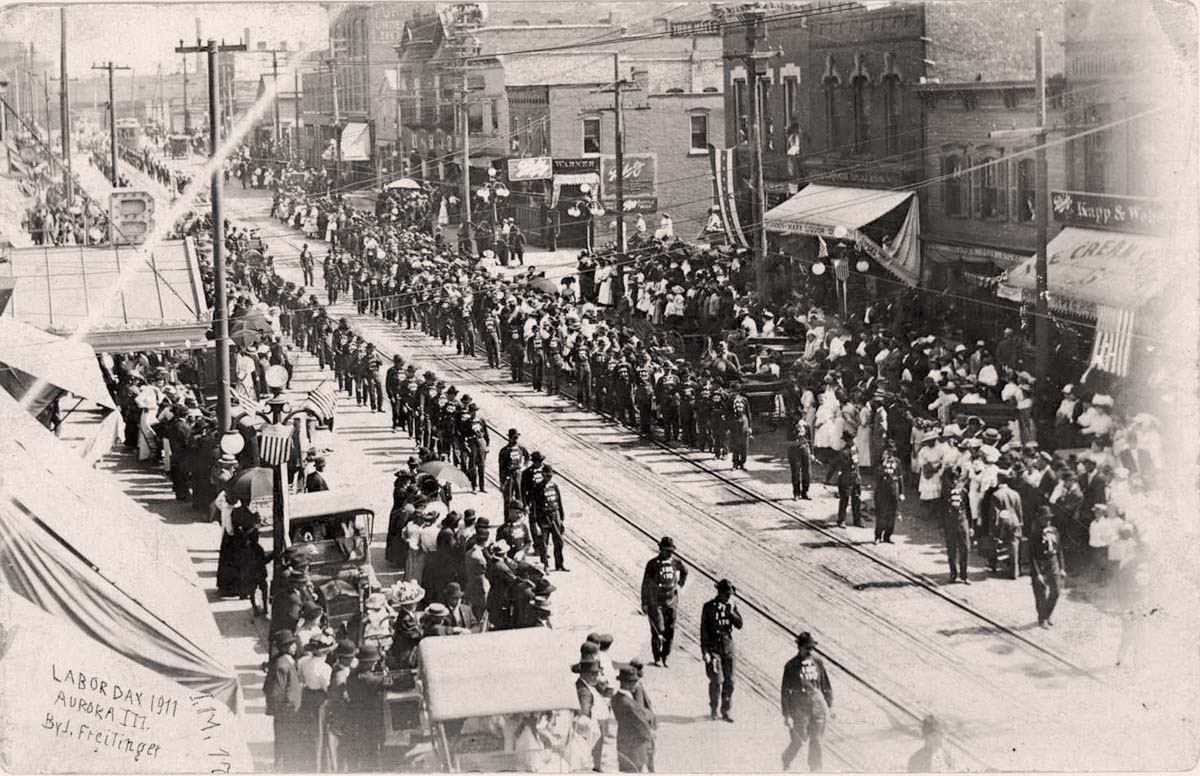 Aurora, Illinois. Labor Day Parade, 1911