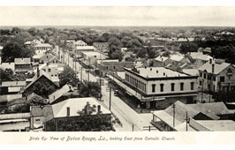Bird's Eye View of Baton Rouge, looking east from St. Joseph Church down Main Street, 1900