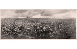 Berkeley. Panorama of the city, looking east, 1908