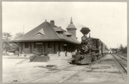Boise. Train standing in Short Line Depot, between 1880 and 1900