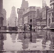 Boston. Times Square on a rainy day, 1943