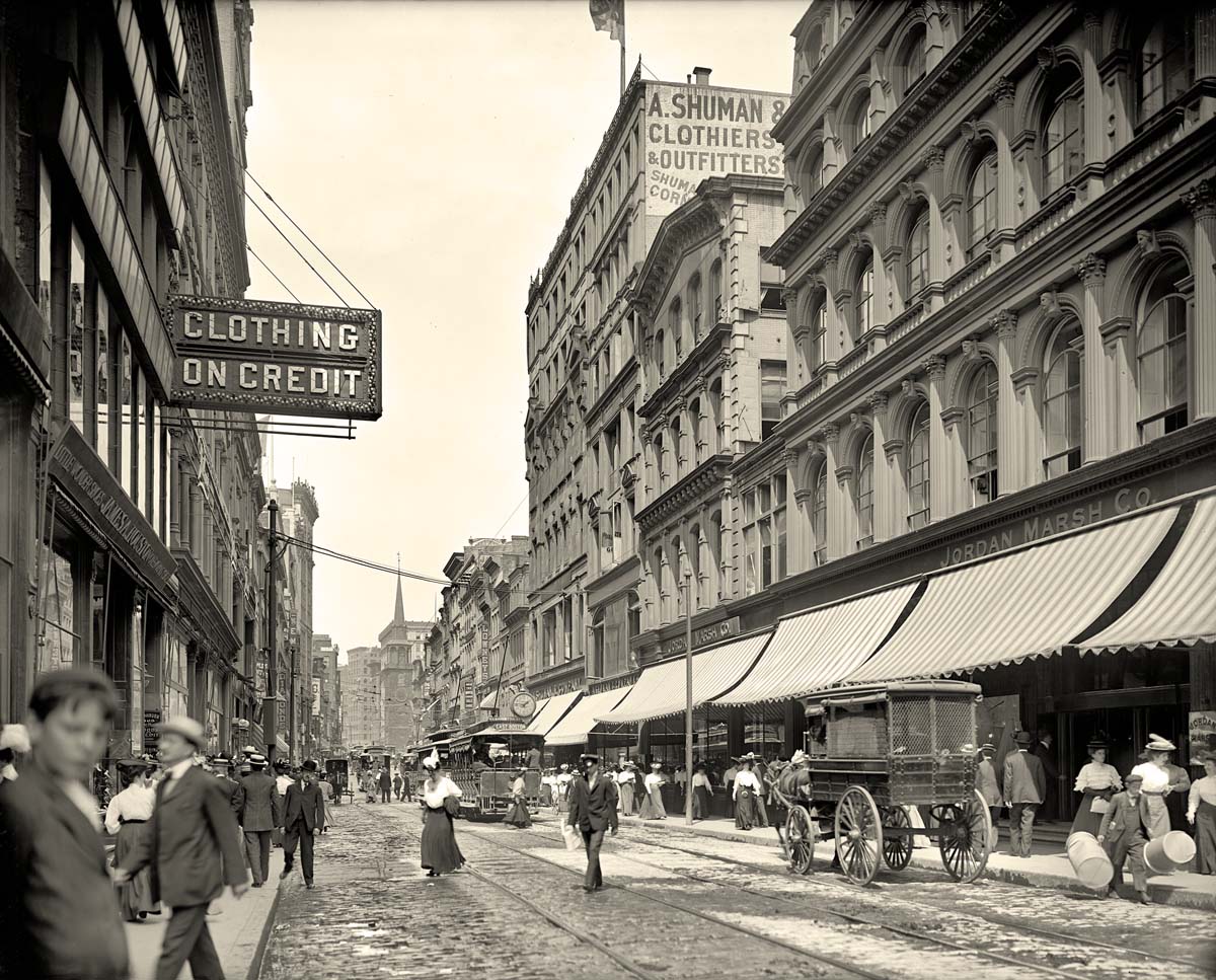 Boston. Washington Street north from Temple Place, 1906
