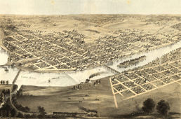 Cedar Rapids. Old map of the city, 1868