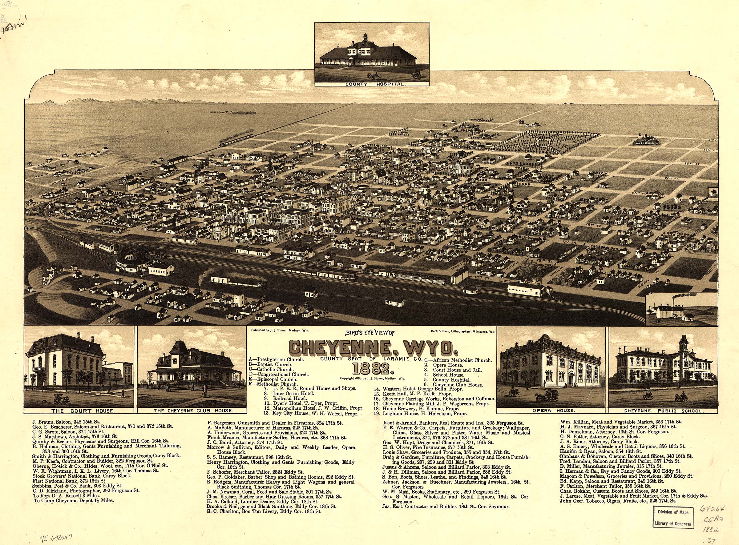 Old map of Cheyenne, 1882