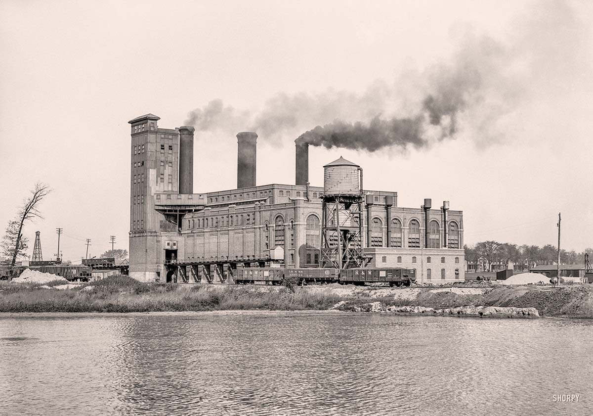 Detroit, Michigan. Edison Electric plant of Detroit Edison Company, circa 1910