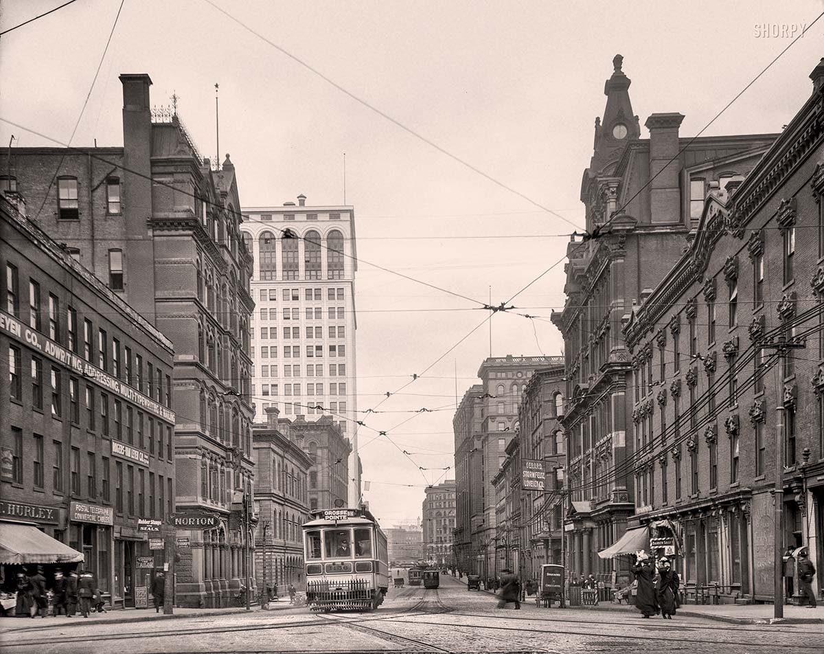 Detroit, Michigan. Griswold Street looking toward Ford Building, circa 1910