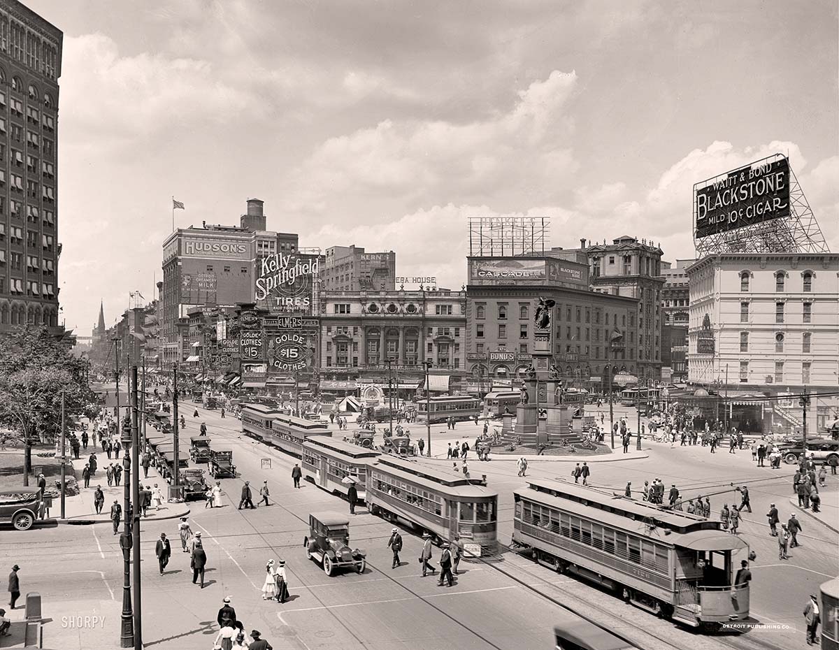 Detroit, Michigan. Woodward Avenue, 1917