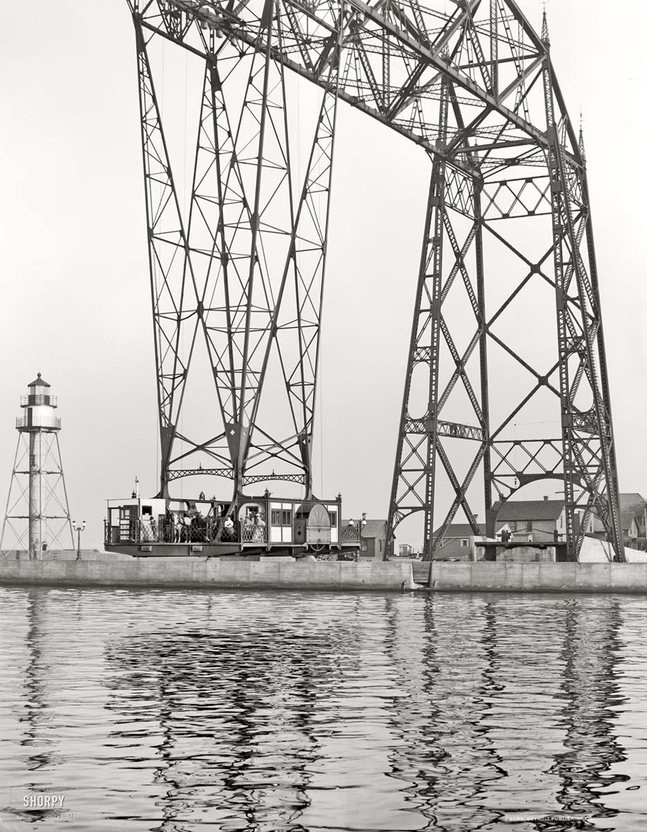 Duluth. Aerial bridge car, Ship Canal, circa 1908