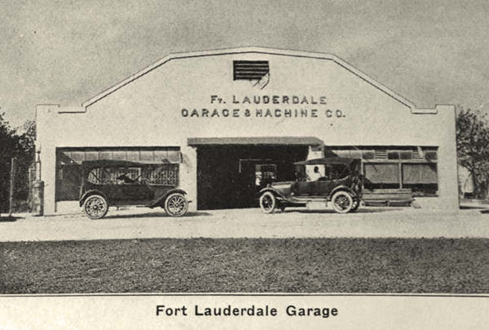 Fort Lauderdale. Garage and Machines, 1917