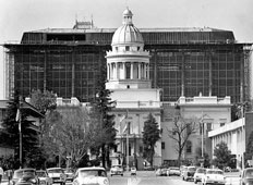 Fresno. Old courthouse, before complete built new courthouse, circa 1965