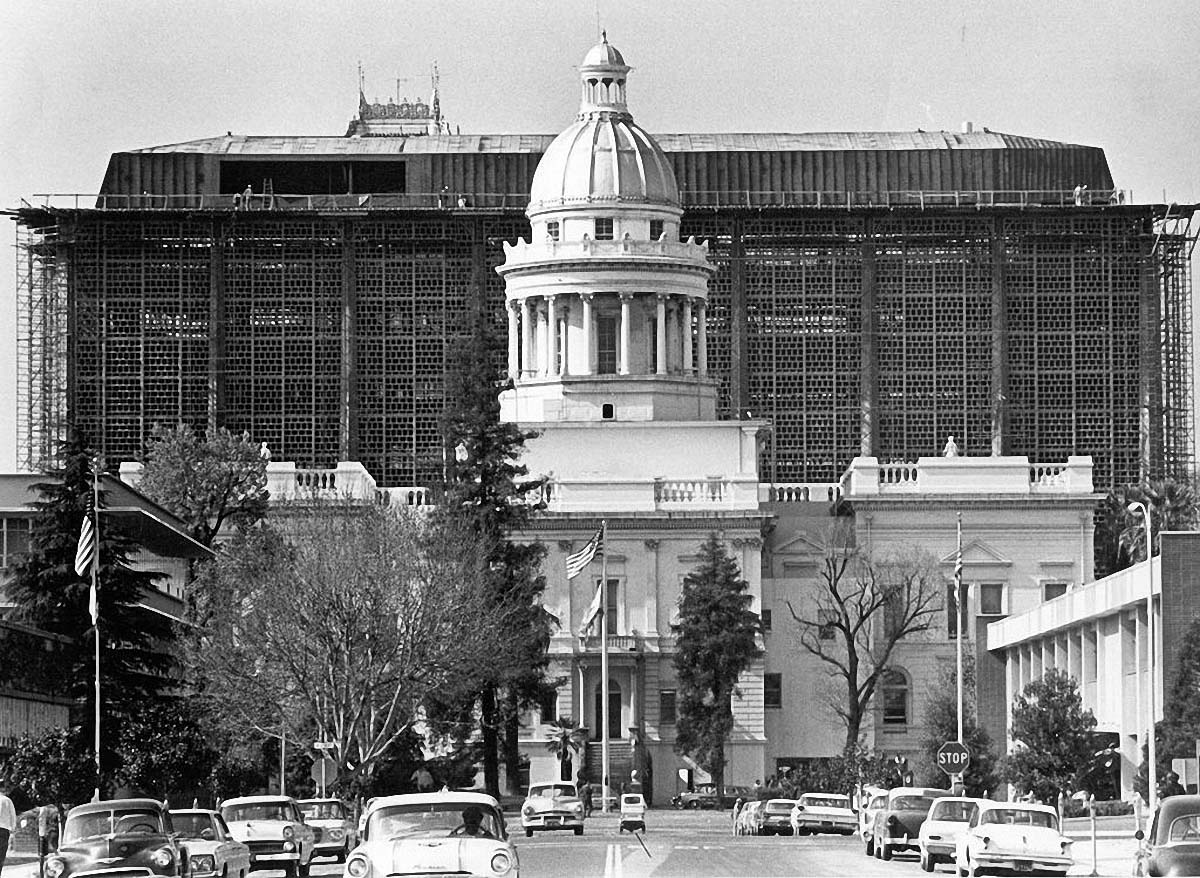 Fresno, California. Old courthouse, before complete built new courthouse, circa 1965