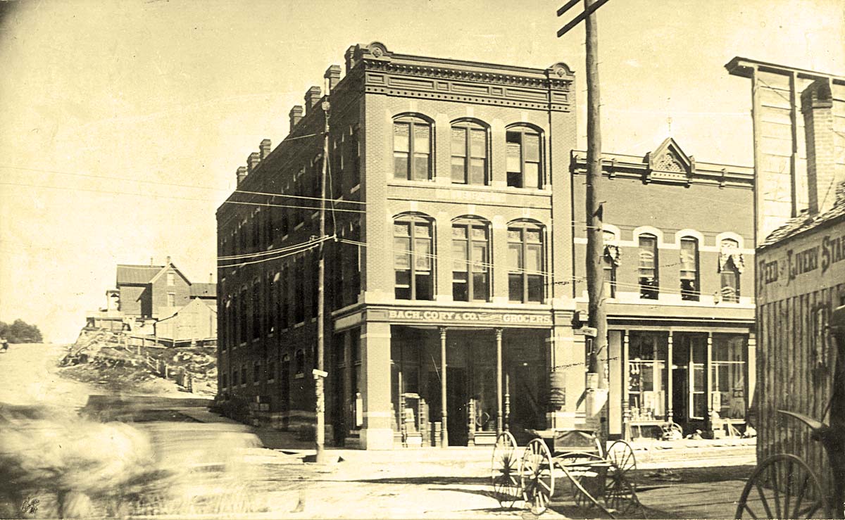 Helena. Corner of Sixth and Main Streets, the Goodkind Building, 1885