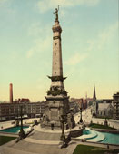 Indianapolis. Soldiers and Sailors Monument on Monument Circle, 1906