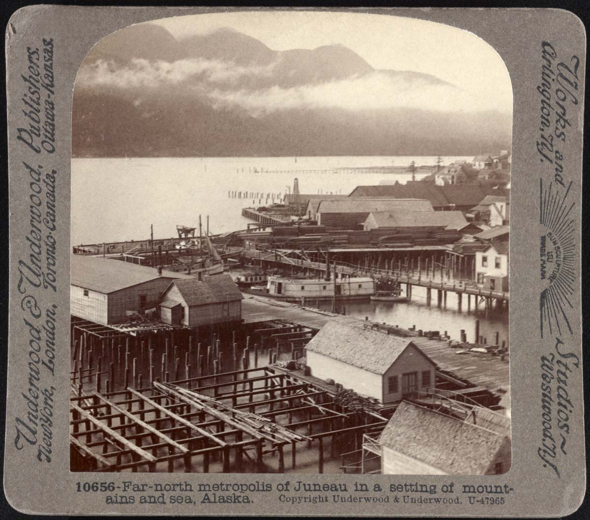 Juneau. Far-north metropolis of Juneau in a setting of mountains of sea, 1910
