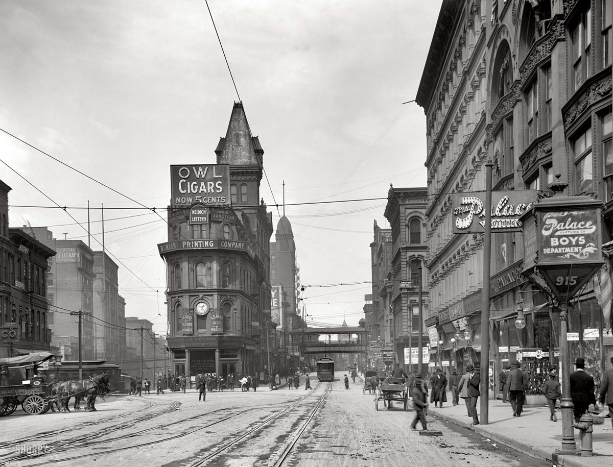 Kansas City. Junction of Main and Delaware Streets, circa 1906