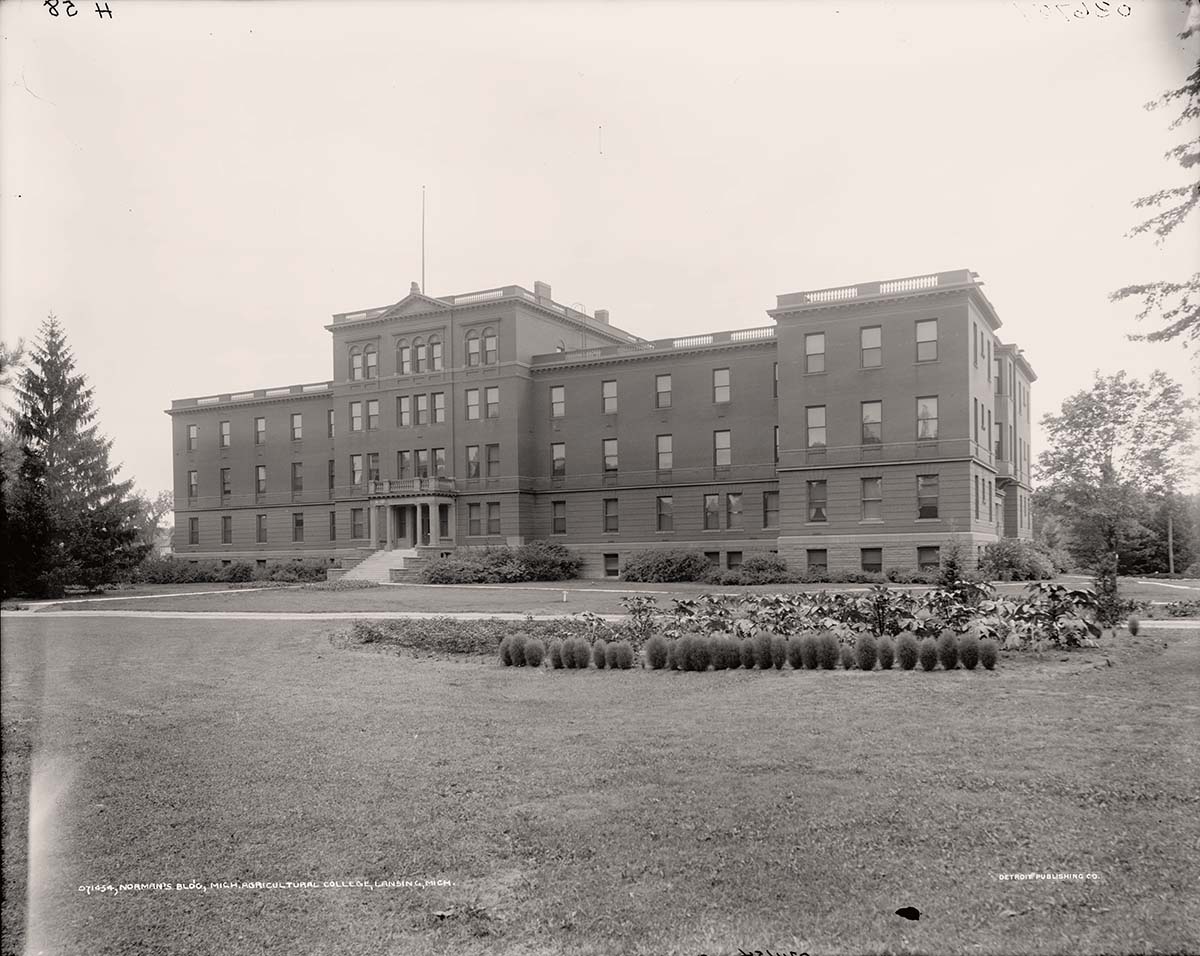 Lansing, Michigan. Agricultural College, Michigan State University, Norman's building, between 1900 and 1910