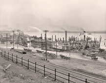 Memphis. Mississippi River levee from the bluff, 1906