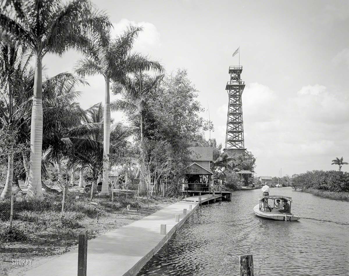 Miami. Car'Dale Tower and landing, head of navigation, Miami River, circa 1912