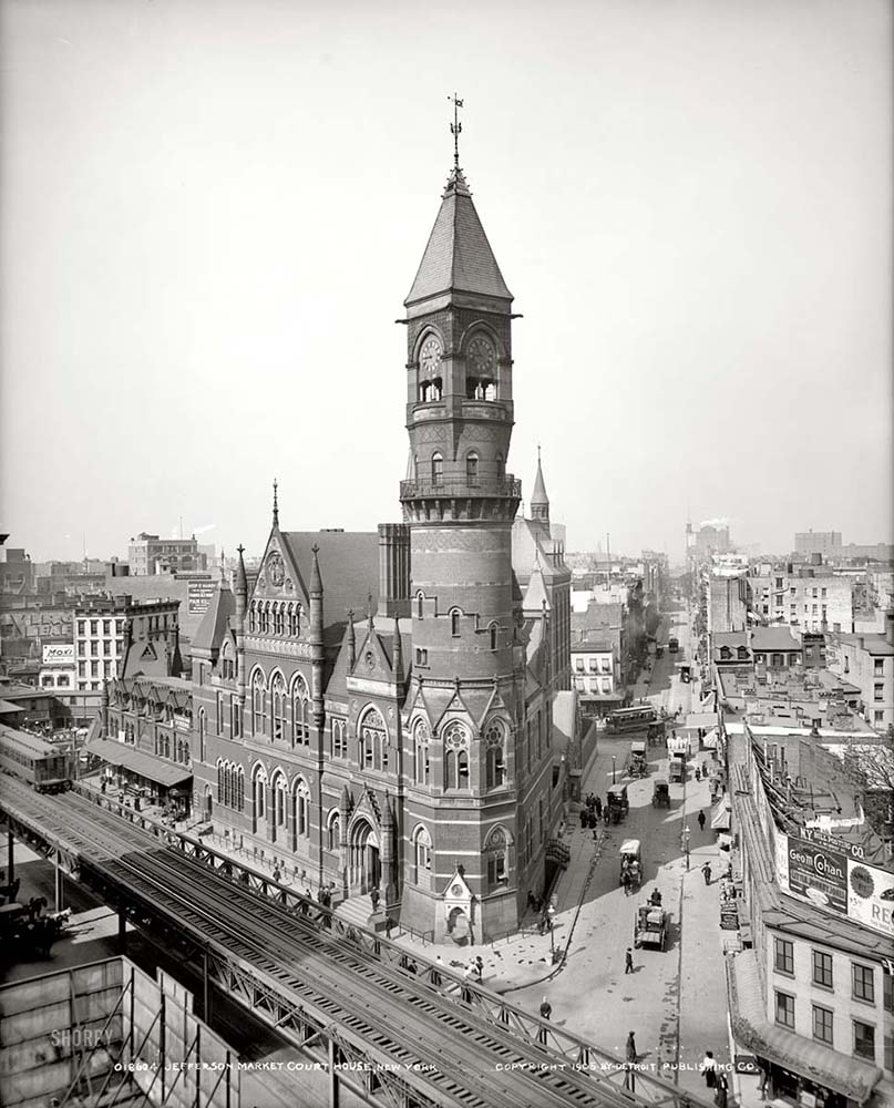 New York. Jefferson Market, Court house, 1905