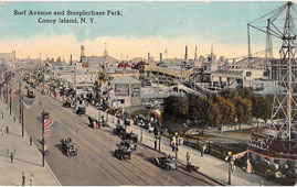 New York. Surf Avenue and Steeplechase Park, Coney Island