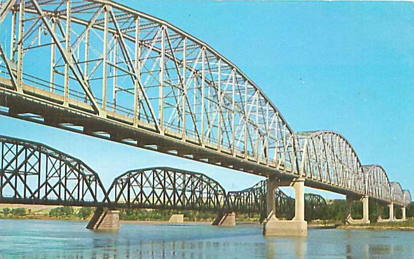 Pierre. Missouri River Bridges, 1940s