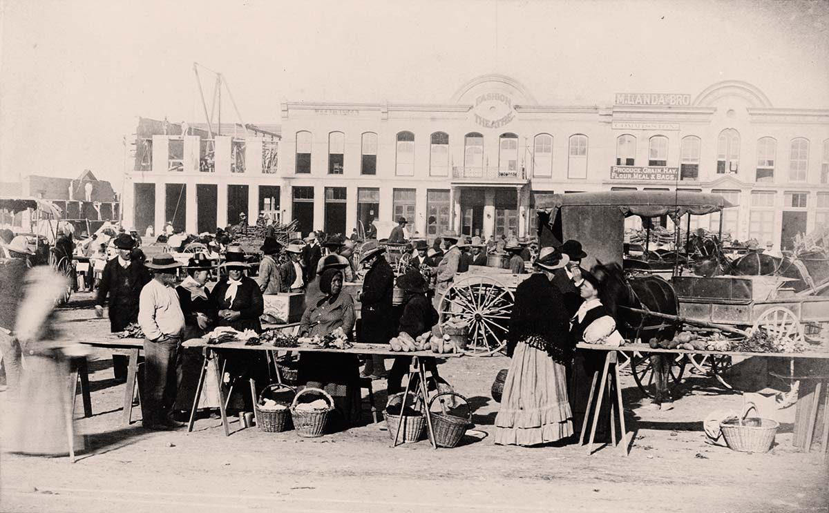 San Antonio. Market on Military Plaza, 1887