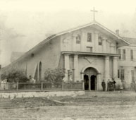 San Francisco. Old Mission Church, Mission Dolores, dedicated in 1776, 1866