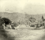 San Francisco. Second Street, from Rincon Hill, 1866