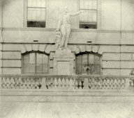 San Francisco. Statue of Lincoln, front of Lincoln School House, 5th Street, 1866