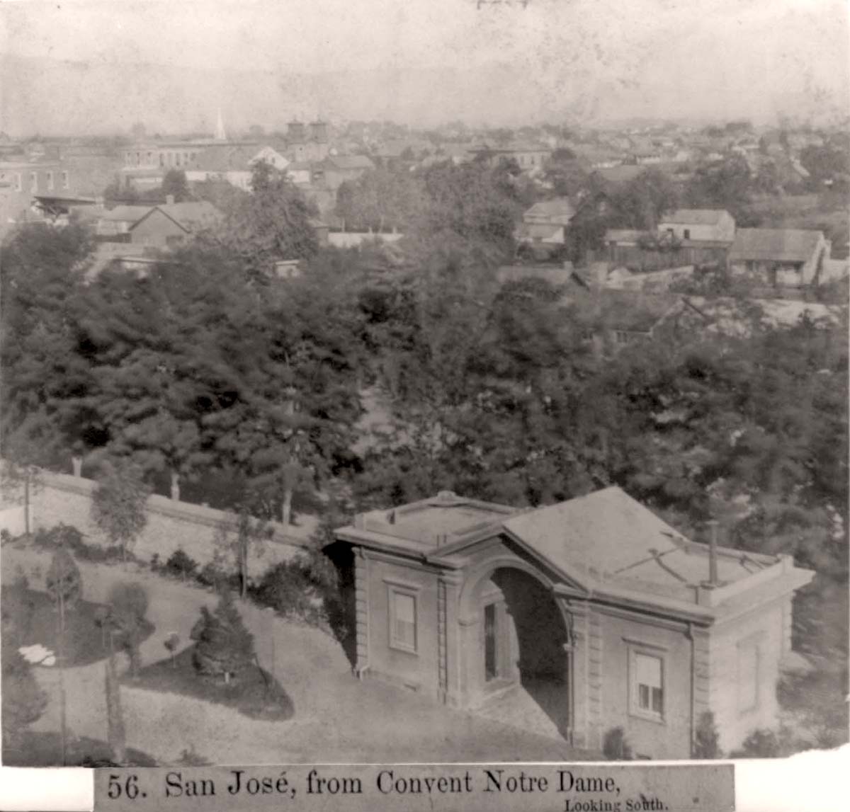 San Jose, California. Convent Notre Dame, looking South, 1866