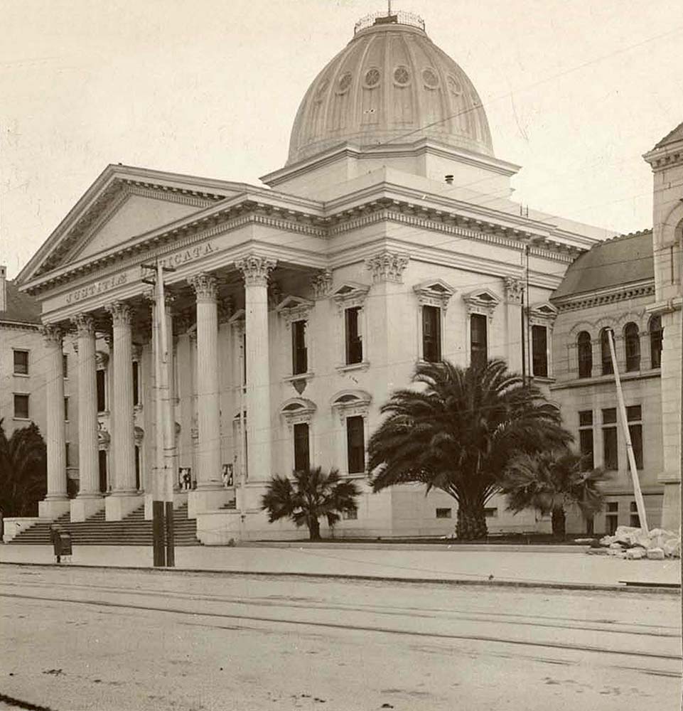 San Jose, California. Main building of the Temple of Justice, 1906