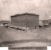 San Jose. Masonic and Odd Fellows Hall, 1866