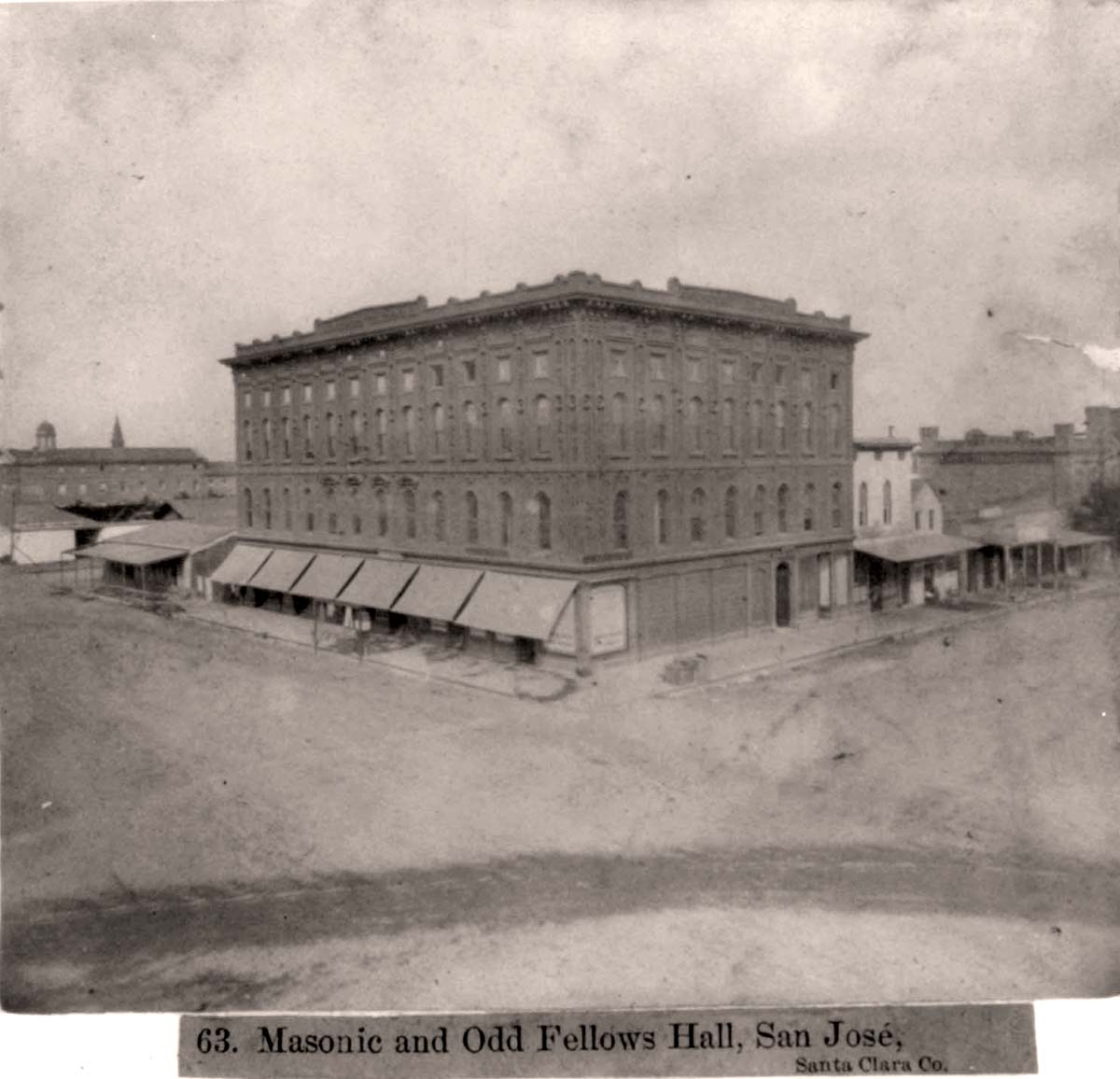 San Jose, California. Masonic and Odd Fellows Hall, 1866