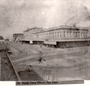 San Jose. Santa Clara Street, right - Auzerais House, 1866