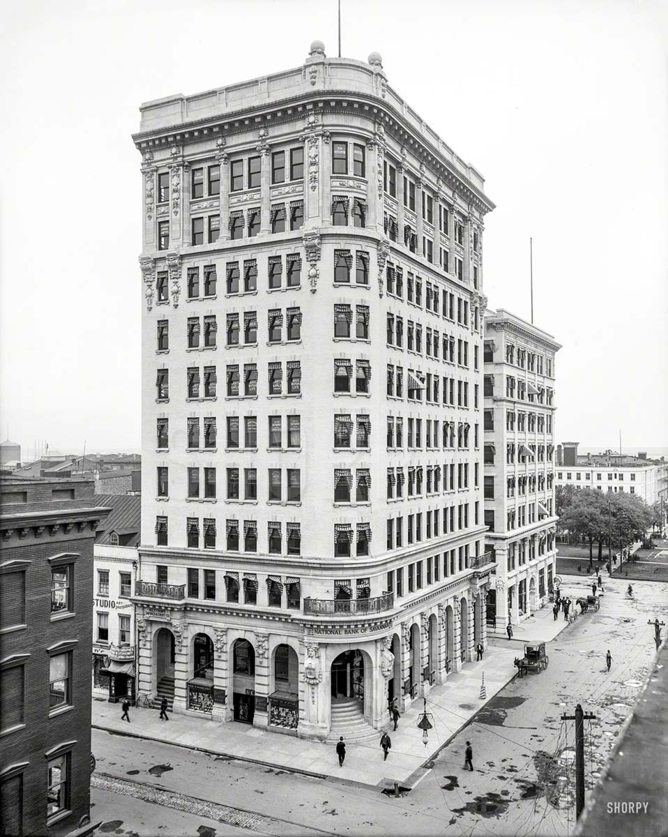 Savannah. National Bank of Savannah, Bull Street, circa 1907
