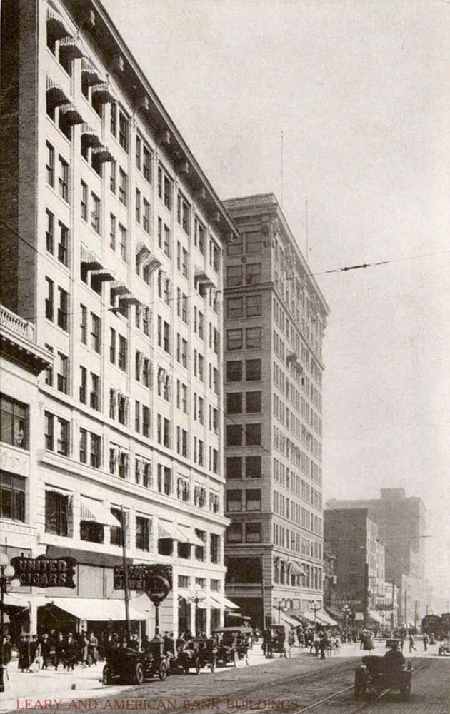 Seattle, Washington. Leary and American Bank Buildings, 1910