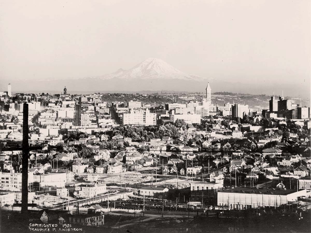 Seattle, Washington. Mount Rainier from 1208 Bigelow Avenue, 1921