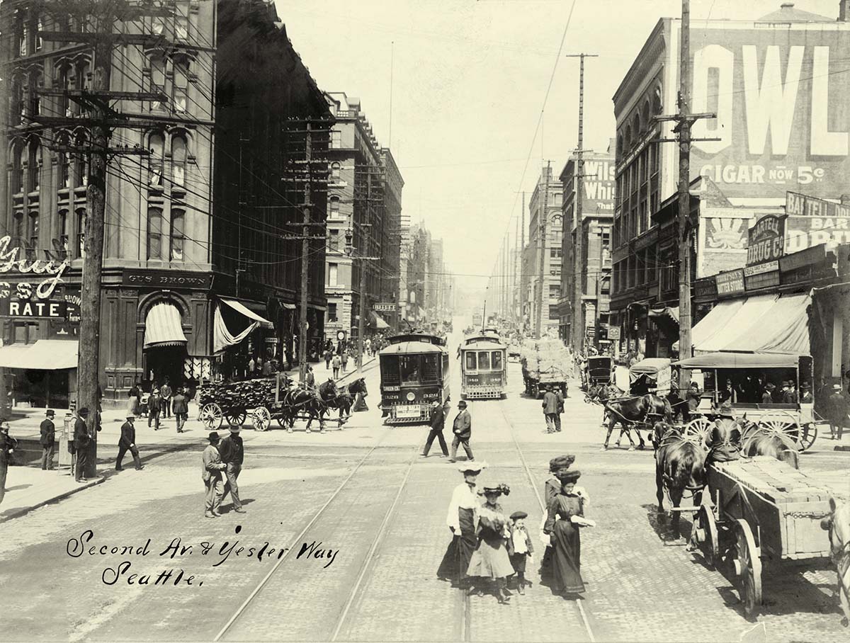 Seattle, Washington. Second Avenue and Yesler Way, 1904
