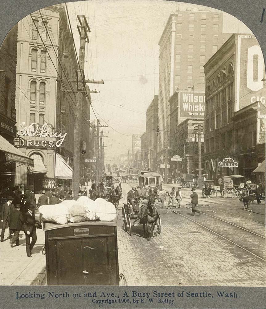 Seattle, Washington. Second Avenue, Looking north, 1906
