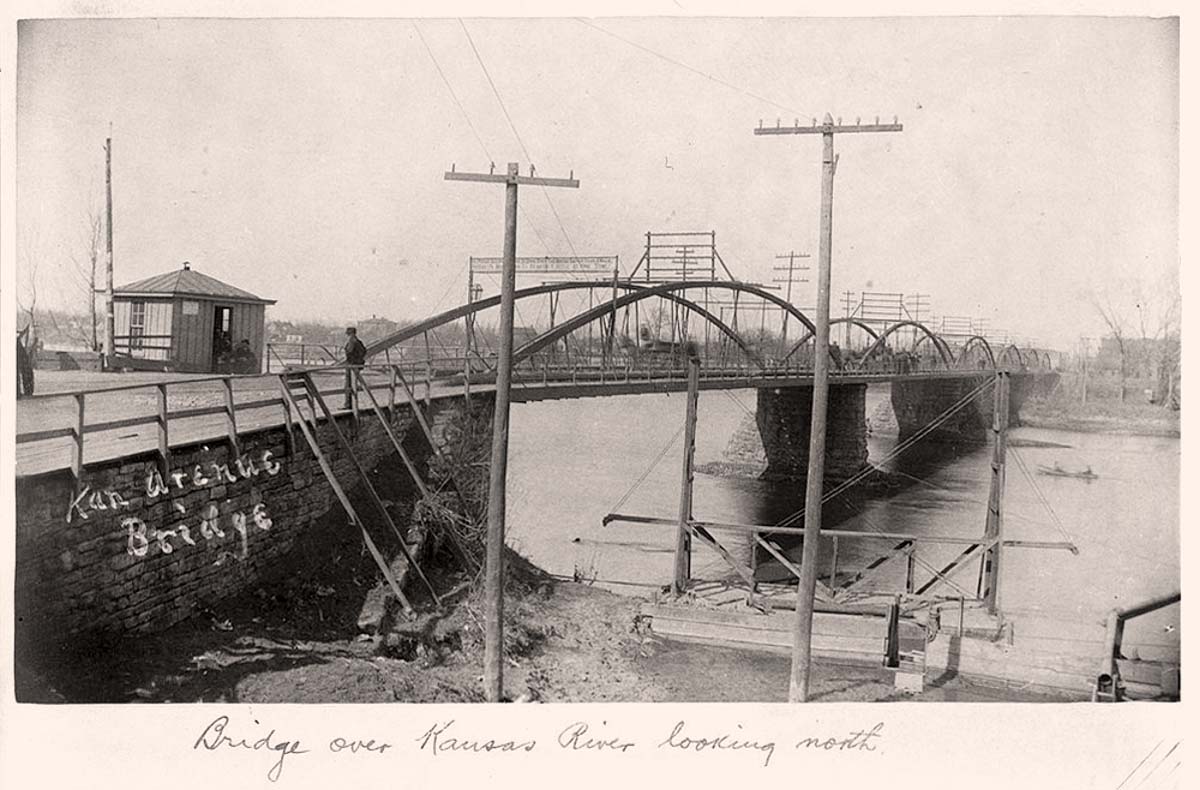 Topeka, Kansas. Bridge over Kansas River, between 1870 and 1890