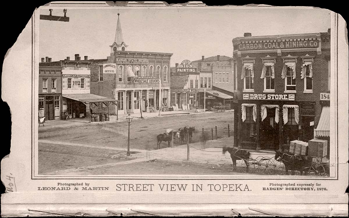 Topeka, Kansas. Corner of Sixth and Kansas Avenues, circa 1875