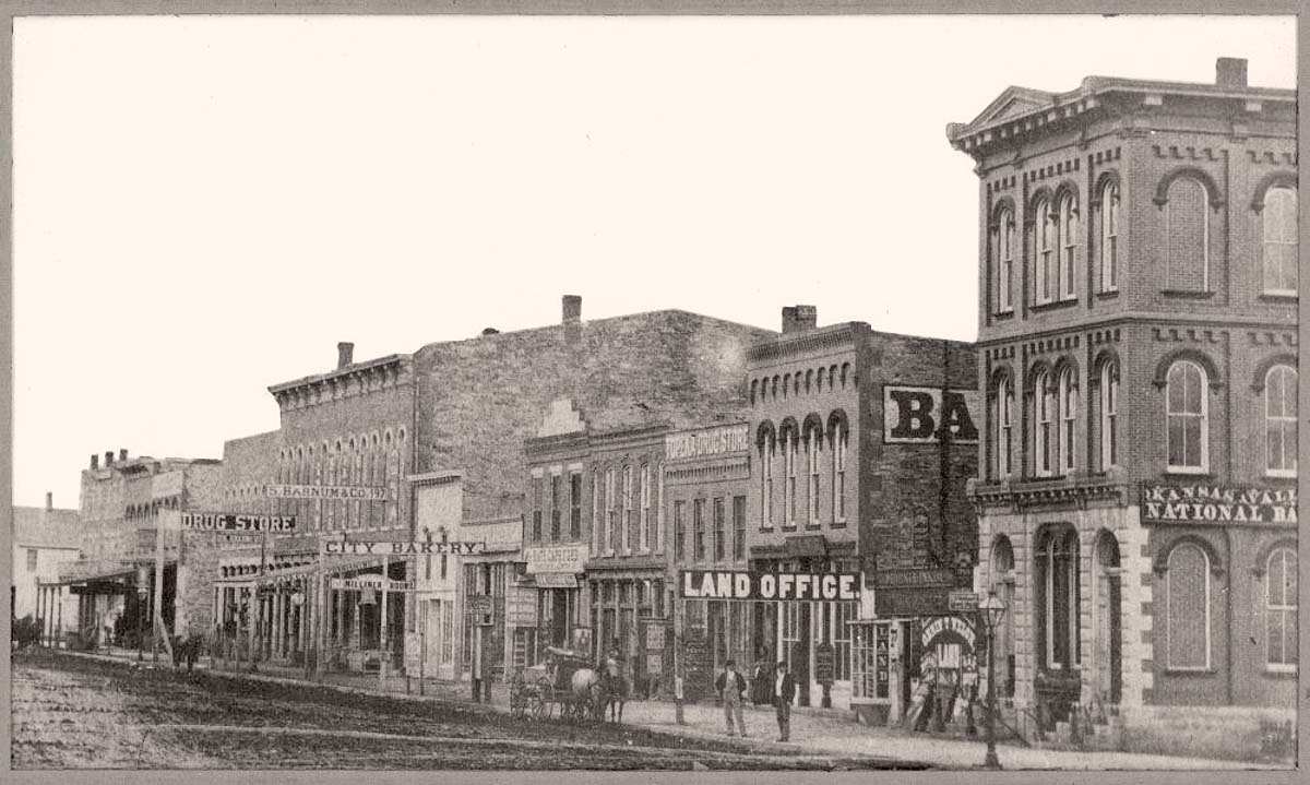 Topeka, Kansas. Kansas Avenue, 1868