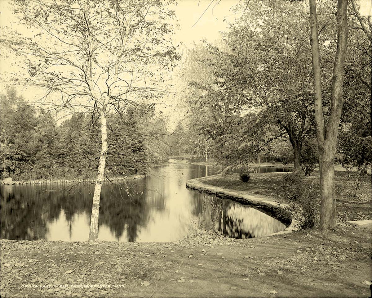 Worcester. Lake in Elm Park, 1906