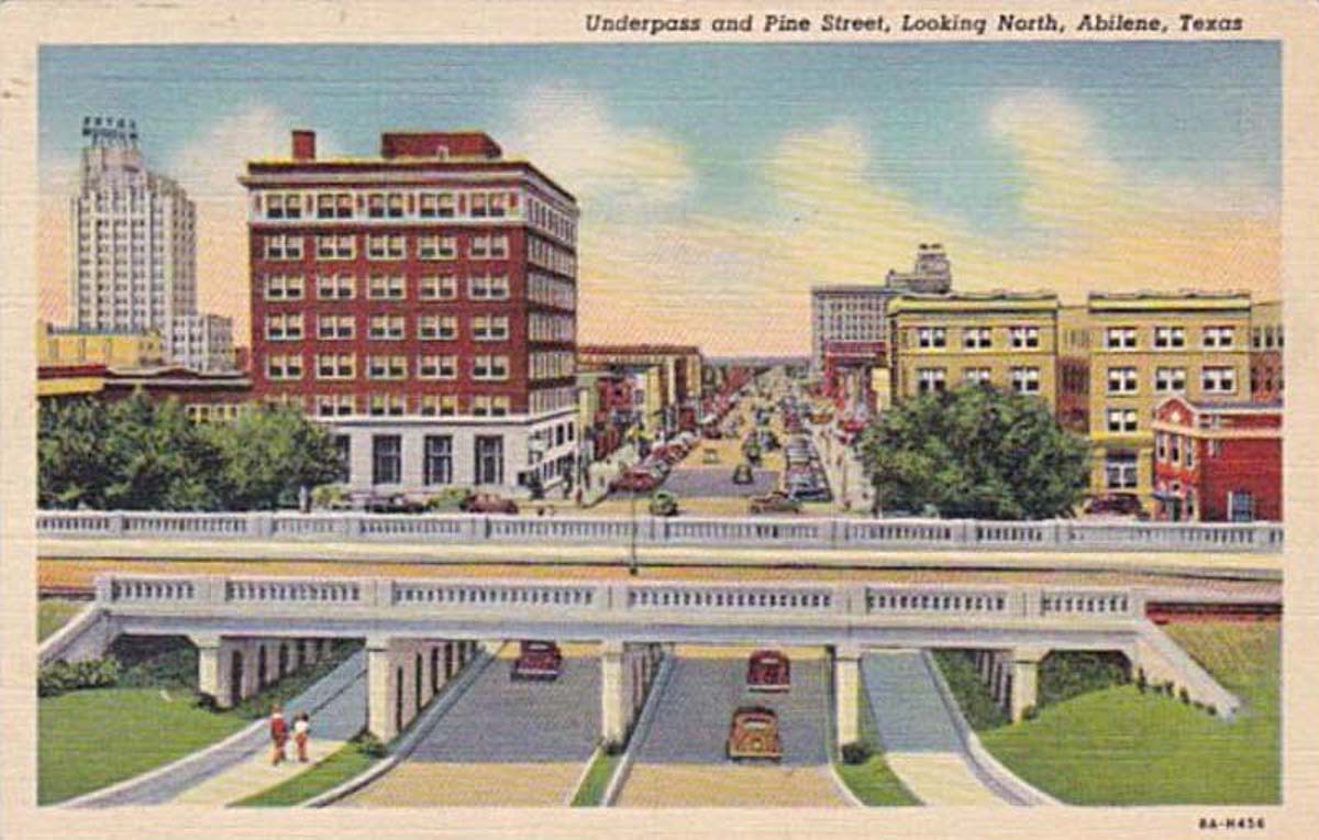 Abilene, Texas. Underpass and Pine Street, looking North